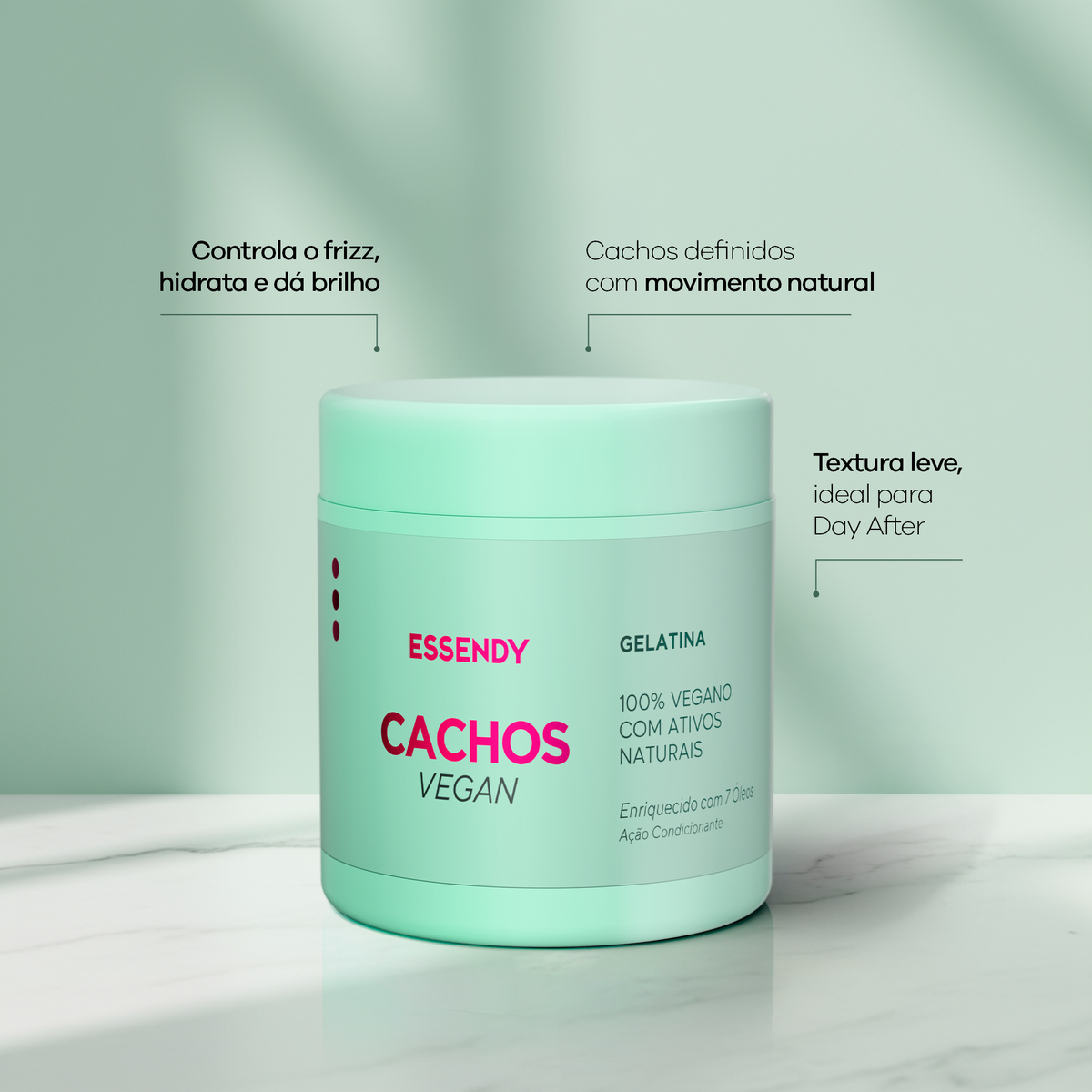 Gelatina Cachos Vegan 500G | Essendy Cosméticos