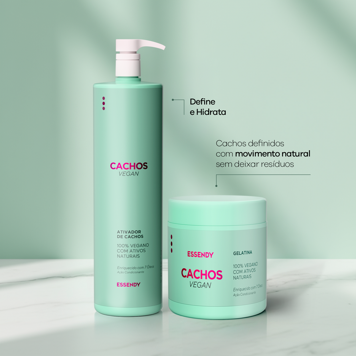 Kit Cachos Vegan Super - Ativador e Gelatina (2 Itens) | Essendy