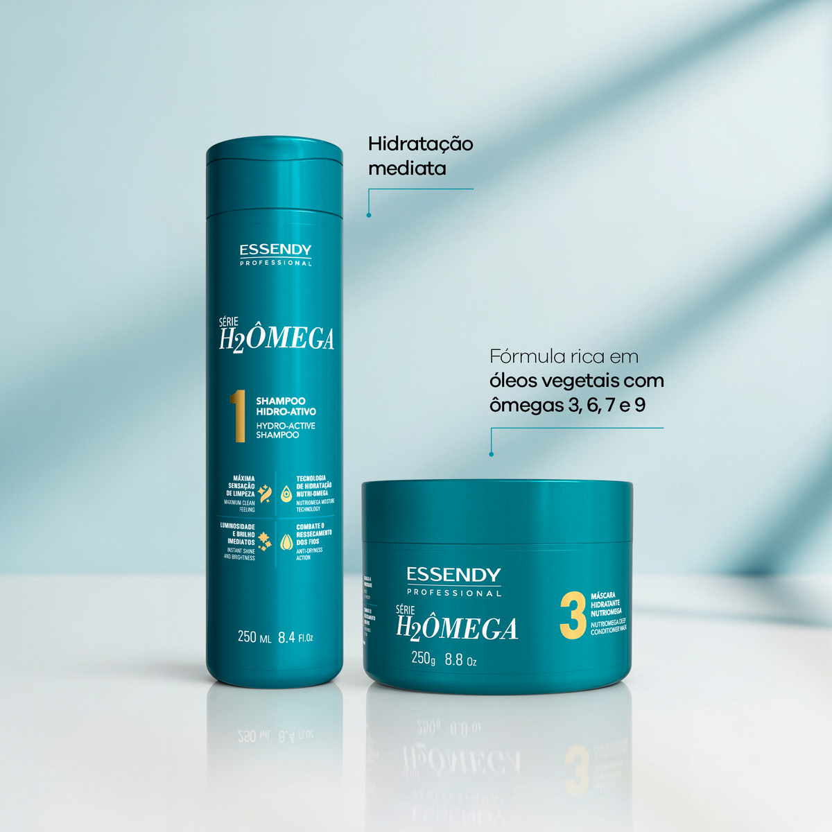 Kit H2Ômega - Shampoo e Máscara (2 itens) | Essendy Cosméticos