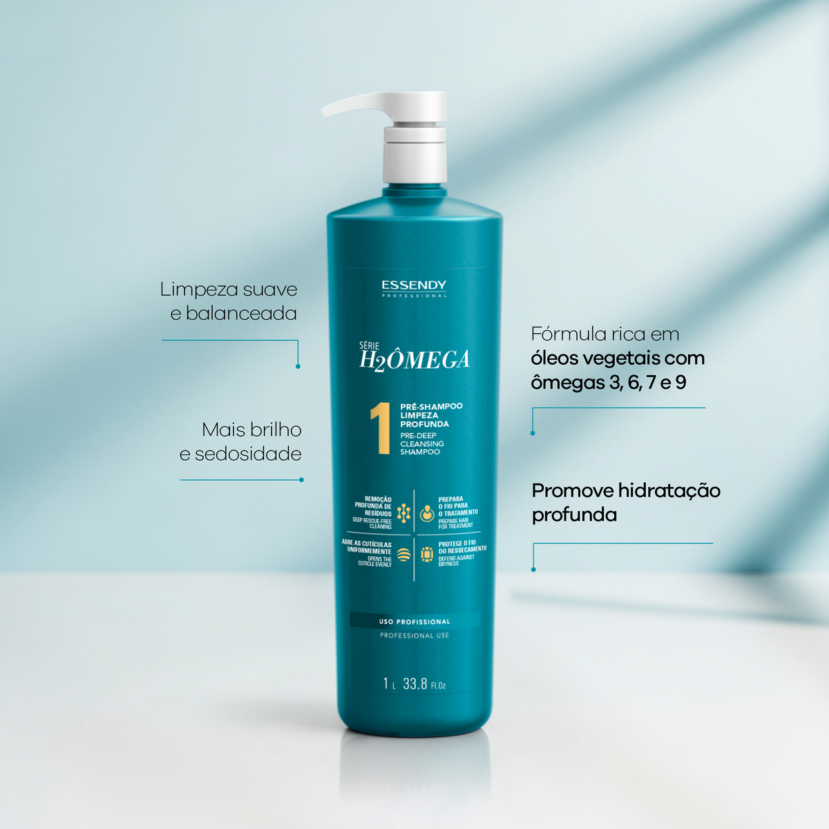 Pré Shampoo Limpeza Profunda H2ômega 1L | Essendy Cosméticos