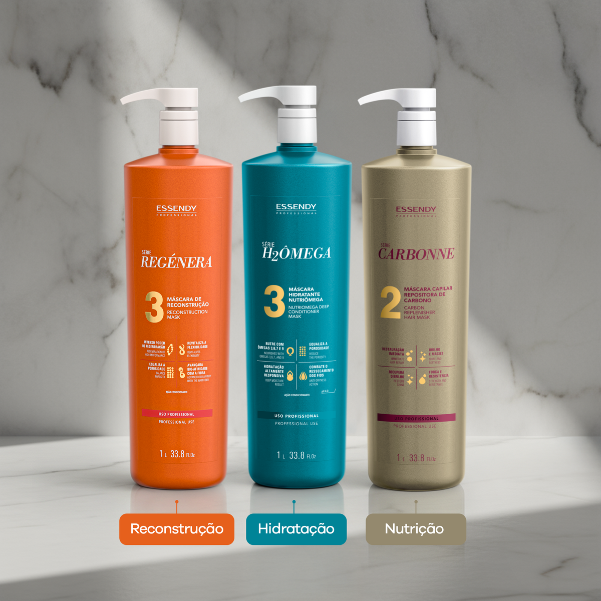 Kit Essendy Cronograma Capilar 1L | Essendy Cosméticos