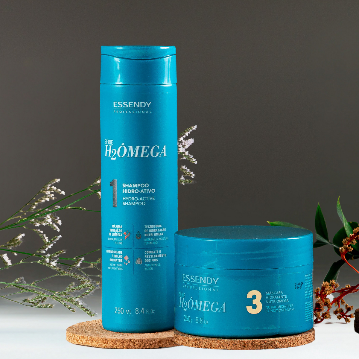 Kit H2Ômega - Shampoo e Máscara (2 itens) | Essendy Cosméticos