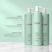 SUPER KIT CACHOS VEGAN - SHAMPOO, MASCARA E ATIVADOR CACHOS VEGAN 1L (3 ITENS)