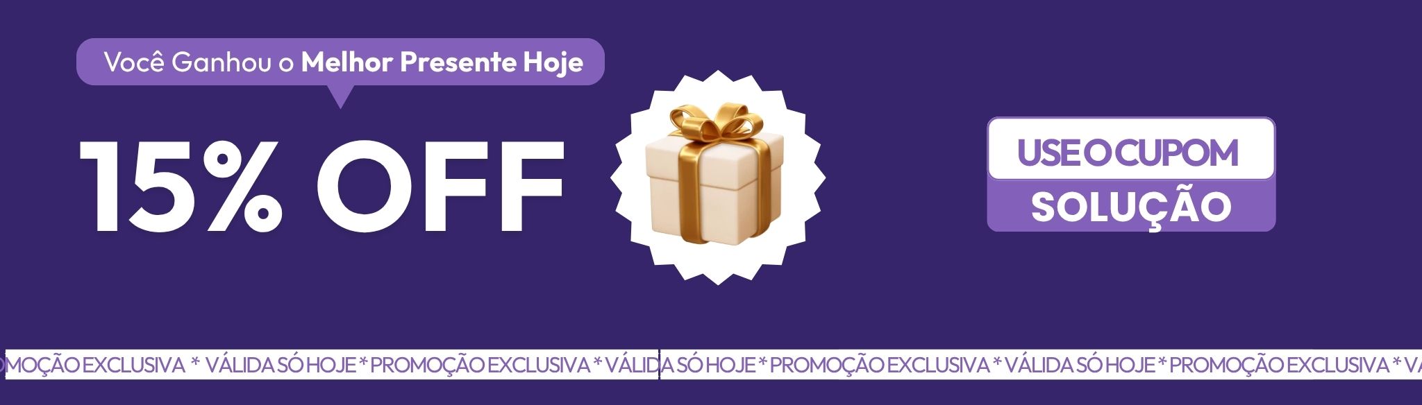 Parabens você ganhou 15%off	Engajados Manual SOLUÇÃO