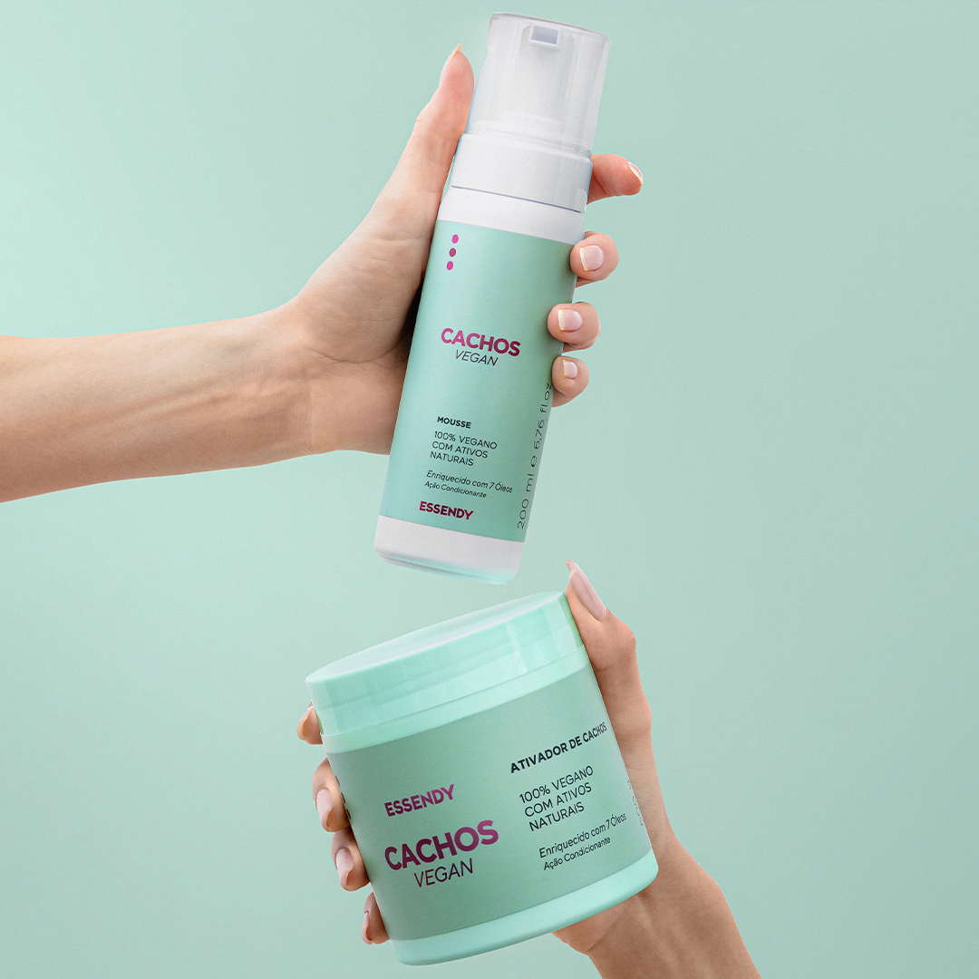 Kit Cachos Vegan Ativador, Mousse e Sérum (3 itens)