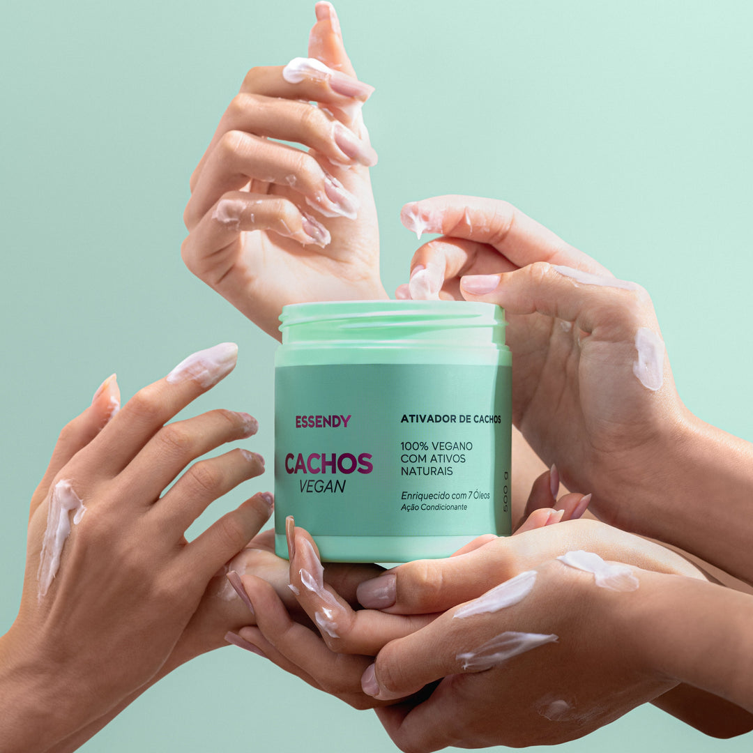 Kit Cachos Vegan - Shampoo, Condicionador, Máscara, Gelatina e Ativador (5 Itens)