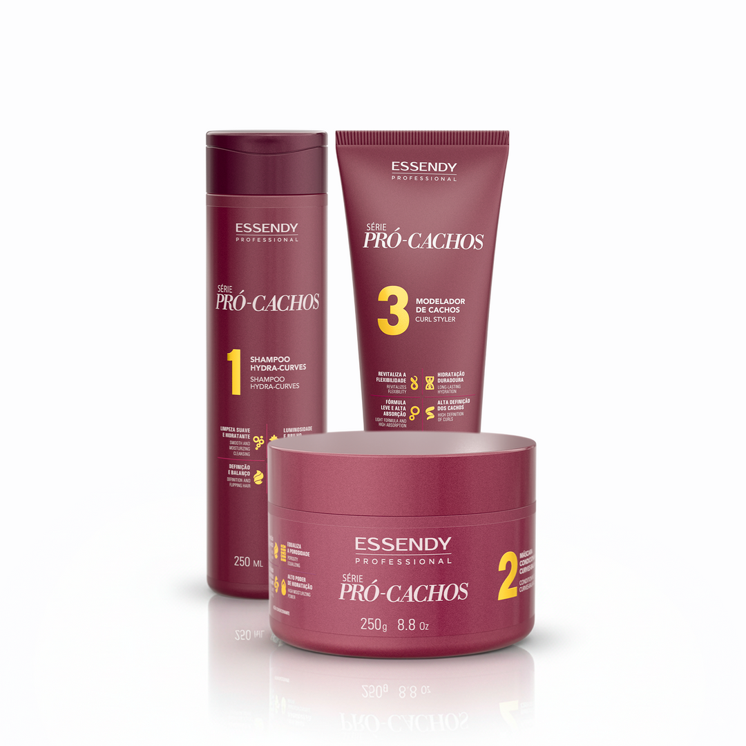 Kit Pró Cachos - Shampoo, Máscara e Modelador (3 itens)