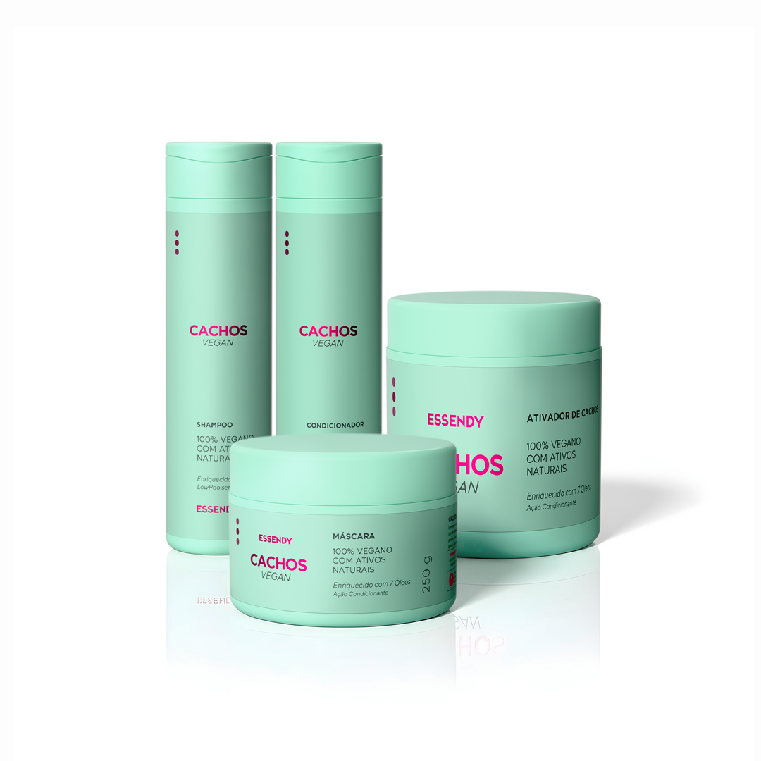 Kit Cachos Vegan - Shampoo, Condicionador, Máscara e Ativador (4 itens)
