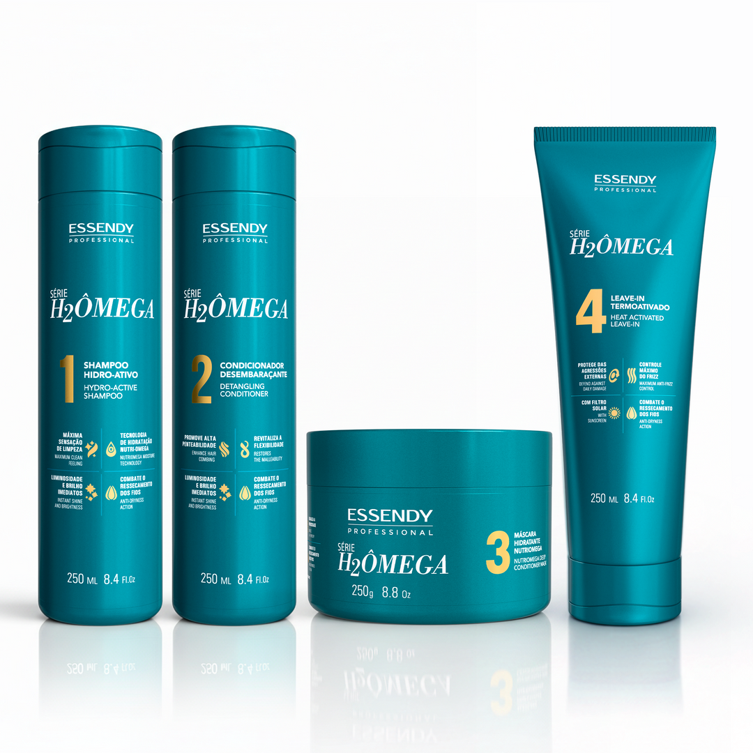 Kit H2ômega Shampoo, Condicionador, Máscara e Leave In (4 itens)