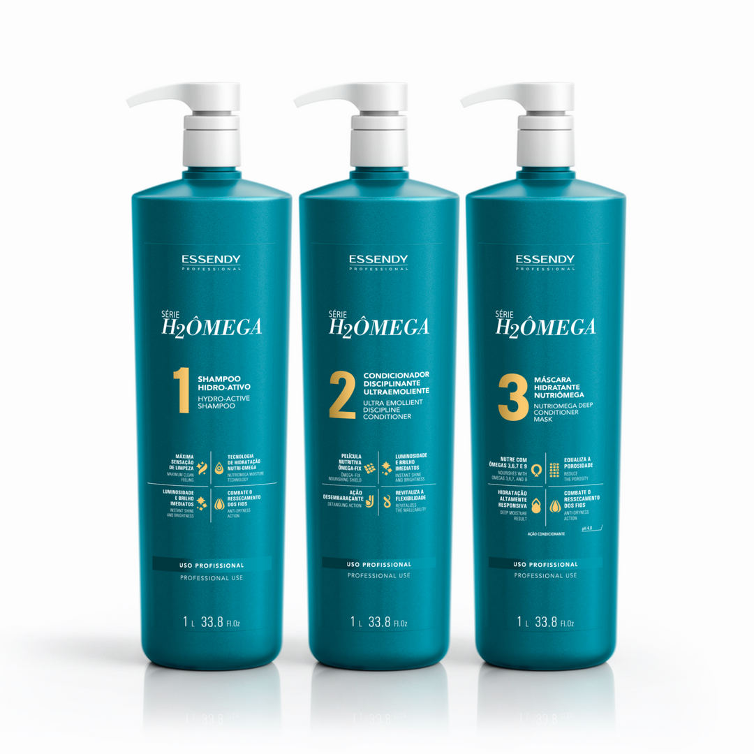 Super Kit Completo H2Ômega - Shampoo, Condicionador e Máscara