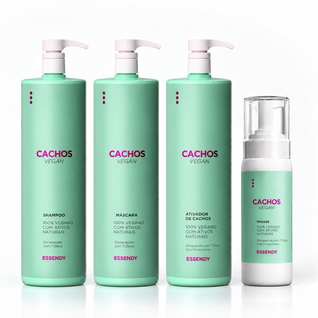 Kit Cachos Vegan Super - Shampoo, Máscara, Ativador e Mousse (4 Itens)