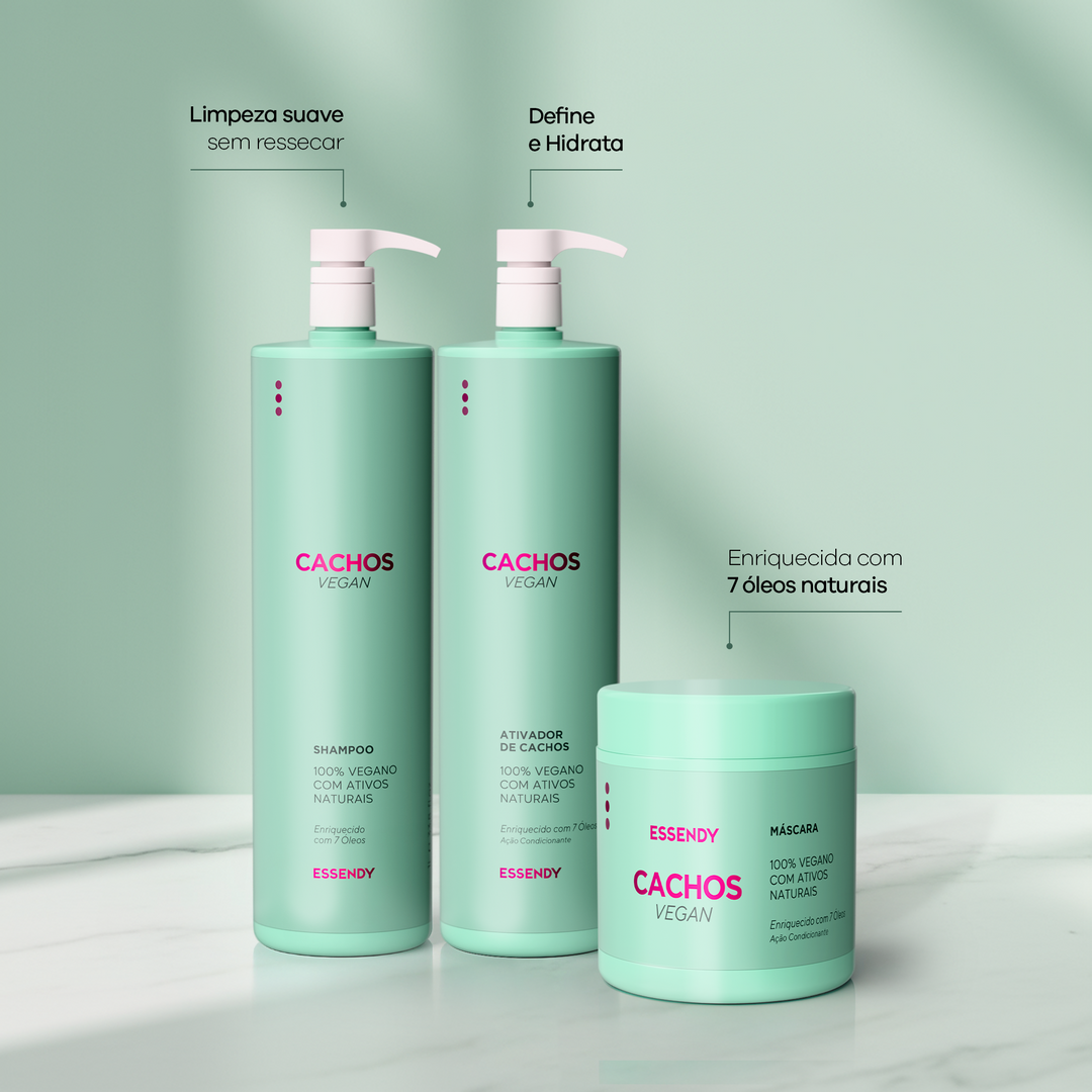 Kit Cachos Vegan Super - Shampoo, Máscara e Ativador (3 Itens)