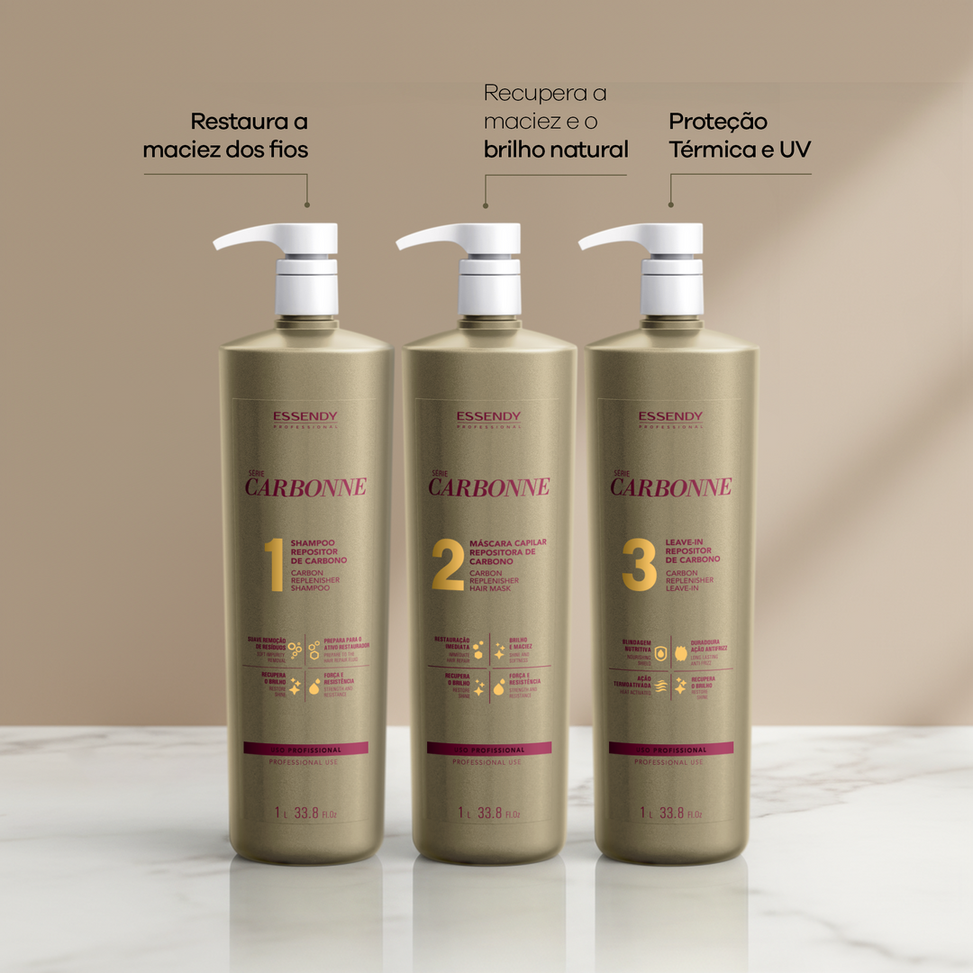 Super Kit Carbonne Shampoo, Máscara E Leave In 1L (3 itens)